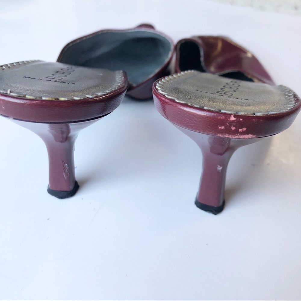 BCBG Cranberry Leather Mules Size 7 - Picture 7 of 7